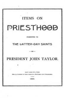 Items on the Priesthood by John Taylor