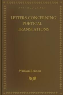 Letters Concerning Poetical Translations by William Benson