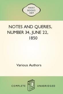 Notes and Queries, Number 34, June 22, 1850 by Various