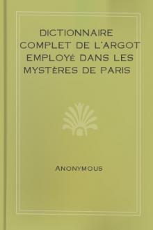 Dictionnaire complet de l'argot employé dans les Mystères de Paris by Anonymous