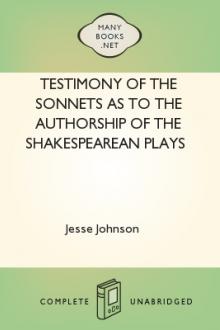 Testimony of the Sonnets as to the Authorship of the Shakespearean Plays and Poems by Jesse Johnson
