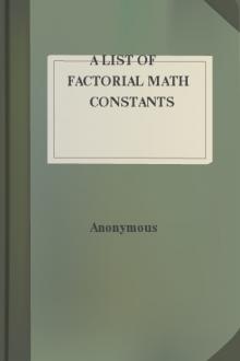 A List of Factorial Math Constants by Unknown