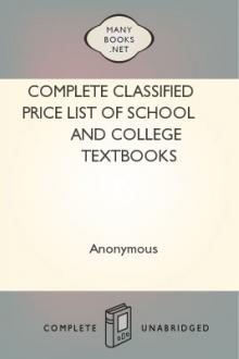 Complete Classified Price List of School and College Textbooks by American Book Company