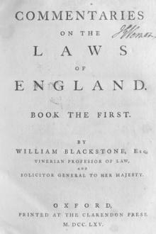 Commentaries on the Laws of England by Sir Blackstone William
