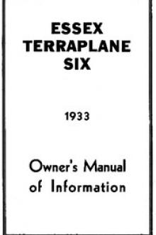 Essex Terraplane Six 1933 Owner's Manual of Information by Hudson Motor Car Company
