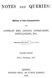 Notes and Queries, Index of Volume 4, July-December, 1851 by Various