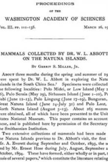 Mammals Collected by Dr. W. L. Abbott on the Natuna Islands by Gerrit Smith Miller