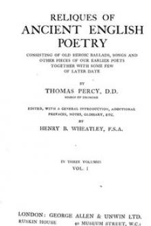 Reliques of Ancient English Poetry, Volume 1 (of 3) by Unknown