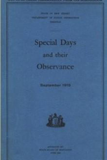 Special Days and Their Observance by Anonymous