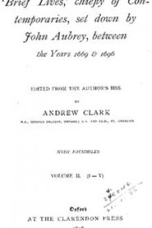 Brief Lives, Vol by John Aubrey