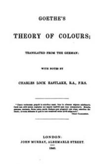 Goethe's Theory of Colours by Johann Wolfgang von Goethe