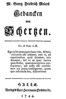 Gedancken von Schertzen by Georg Friedrich Meier
