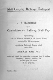 Mail Carrying Railways Underpaid by Committee on Railway Mail Pay