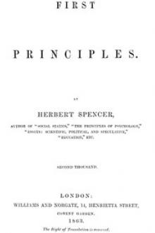 First Principles by Herbert Spencer