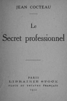 Le Secret professionnel by Jean Cocteau