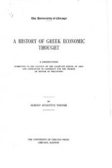 A History of Greek Economic Thought by Albert Augustus Trever