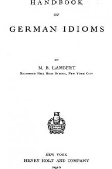 Handbook of German Idioms by Marcus Bachman Lambert