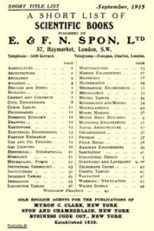 A Short List of Scientific Books Published by E by E. & F. N. Spon