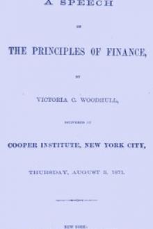 A Speech on the Principles of Finance by Victoria Claflin Woodhull