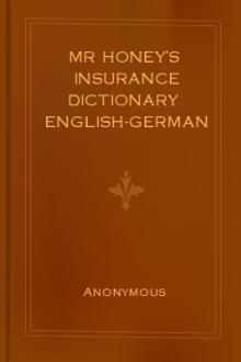 Mr Honey's Insurance Dictionary English-German by Unknown