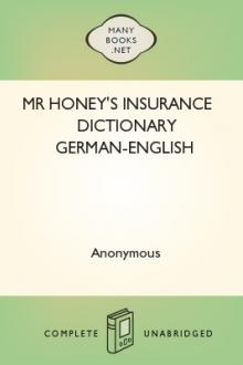 Mr Honey's Insurance Dictionary German-English by Unknown